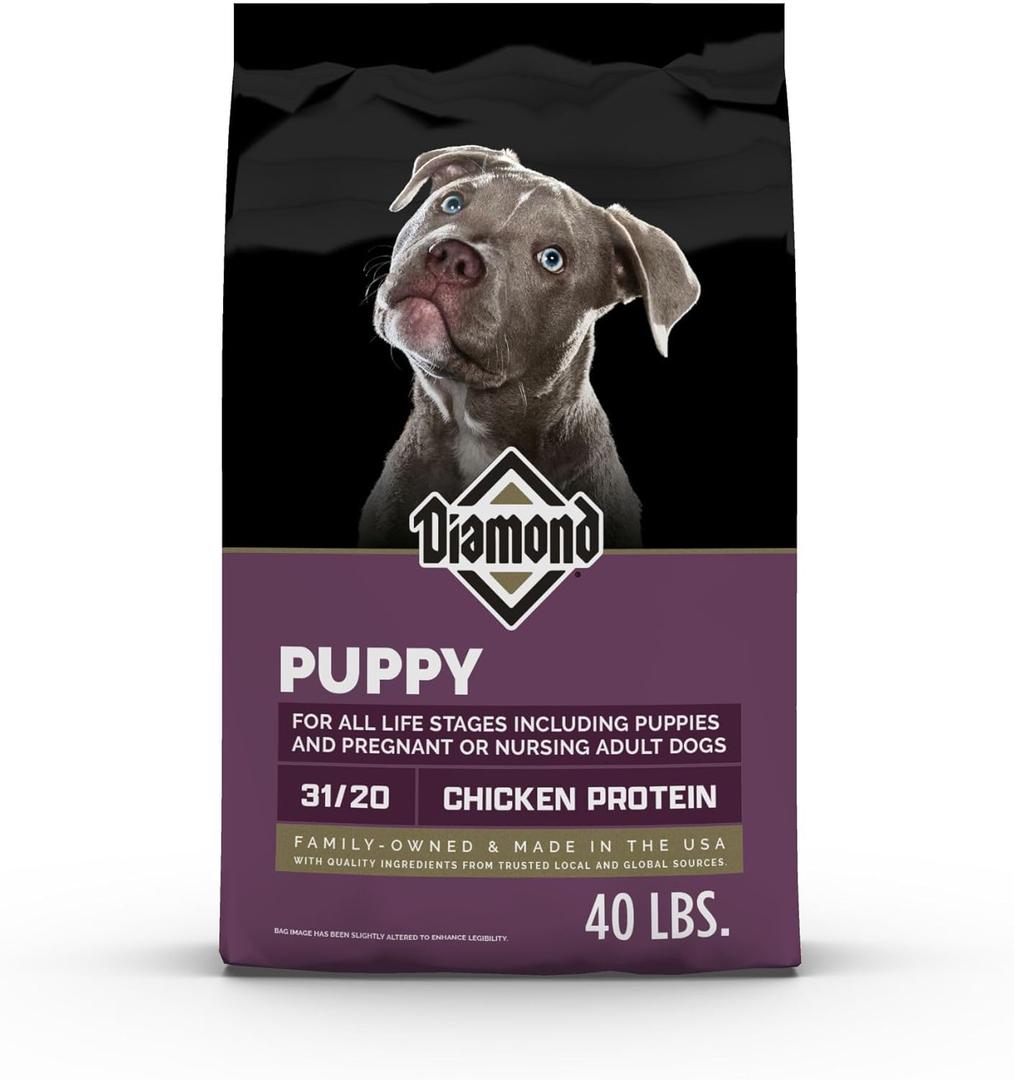 Diamond Puppy Dry Dog Food 31/20 for All Life Stages Including Puppies and Pregnant and Nursing Adult Dogs 40lb Bag