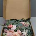 Artificial Wedding Arch Flowers Kit(Pack of 4),2Pcs Artificial Flower Arch Decor, 2Pcs Chiffon Fabric Drapes, Ceremony Decoration, Floral Outdoor Party Decor (Dusty Rose & Champagne)