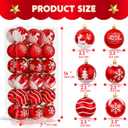 Joiedomi 36 Pcs Red Christmas Ball Ornaments Set, 2.3" Christmas Painting & Glittering Tree Hanging Decoration, Xmas Shatterproof Indoor Decoration for Tree Wreath Holidays Party Supplies
