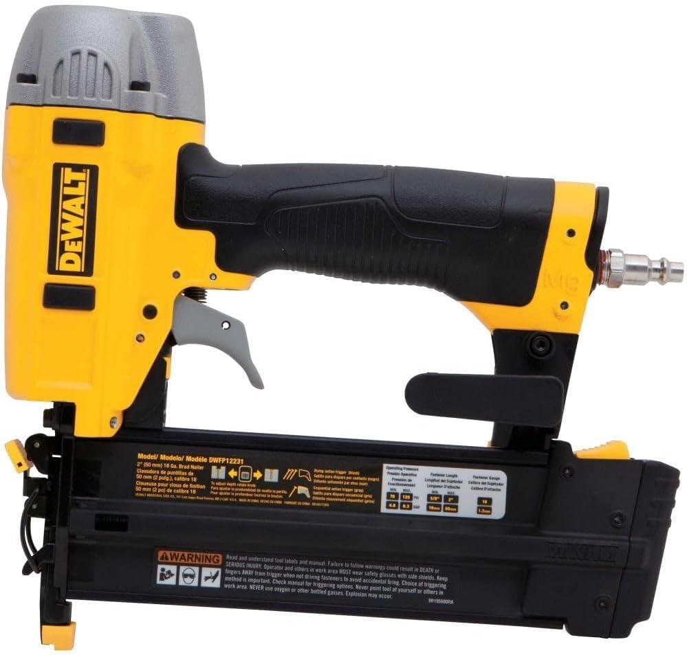 DEWALT Brad Nailer Kit, 18GA, 5/ 8-Inch to 2-Inch, Pneumatic (DWFP12231)