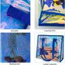 ONEART Iridescent Clear Tote Bag, Fashion Holographic Waterproof Beach Bag, Shoulder Handbag for Shopping, Gym, Travel