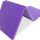 ProSource Tri-Fold Folding Thick Exercise Mat 6’x2’ with Carrying Handles for MMA, Gymnastics, Stretching, Core Workouts