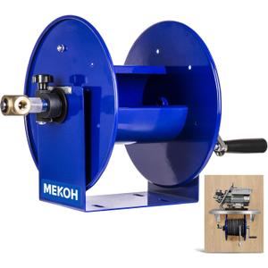 Carrete de manguera para lavadora a presin de 150 pies x 3/8 pulgadas, carrete de manguera manual de 300 pies x 1/4 pulgadas con accesorio M22, carrete de manguera resistente de 4500 PSI para