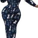 AI'MOURI One Piece Hooded Sleepwear for Women,Sexy Printed Christmas Pajamas Jumpsuit Rompers (Small, Navy)