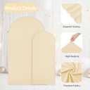 WEERRW Beige Arch Backdrop Cover Set of 2 Spandex Fitted Round Top Chiara Backdrop Stand Stretchy Wedding Covering for Event Birthday Party Banquet Decoration (6FT, 7.2FT)