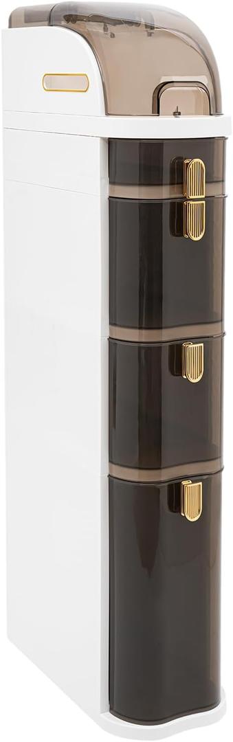 Narrow Bathroom Storage Cabinet 4-Tiers Bathroom Storage Cabinet with Removable Wheels for Small Spaces, Bathroom, Kitchen, Laundry (16.14*7.09*38.58 in-4 tiers)