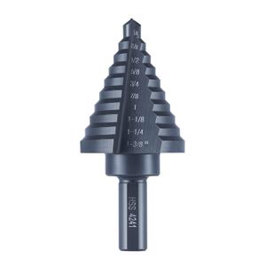 10 Sizes Step Drill Bit for Metal Sheet, 1/4 to 1-3/8 Inches High Speed Steel Drill Cone Bits for Hole Drilling Cutting, HSS Multi Size Hole Stepped Up Unibit