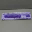 Wireless Keyboard and Mouse Combo, Full Size Compact Quiet Wireless Keyboard and Mouse Set 2.4G Ultra-Thin Sleek Design for Windows, Desktop, PC, Notebook, Laptop,Round Keys Purple Mixed Punk Color