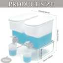 Laundry Detergent Dispenser Set, 100oz (3L) Easy-Pour Leak-Proof Bottles with Spout Plug Caps,Measuring Cups & Stand2 Refillable Semi-Transparent Soap Containers for Laundry Room Organization