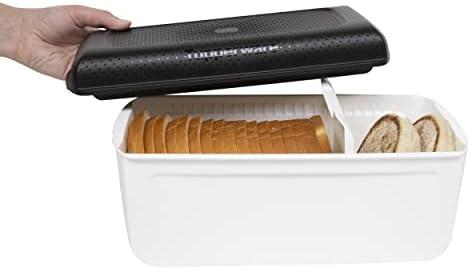 Tupperware Bread Saver- Storage Container & Bread Box for Bread, Pastries, Bagels & More, CondensControl- Moisture Control Technology, Keeps Bread Fresher Longer- 6.5" x 12.63" x 6”