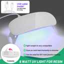 UV Resin Kit with Light, 200g Ultraviolet Fast Curing UV Epoxy Resin Set with UV Light Crystal Hard Type Resin Glue Jewelry Making Supplies Starter Tools for Adult DIY Craft Molds Necklace Pendant