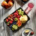 Plasticpro Plastic Serving Trays - Serving Platters Rectangle 9X13 Disposable Party Dish 2 Black Trays