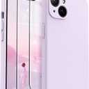 OTOFLY for iPhone 14 Case, Upgraded Silicone 14 Phone Case [2 Pack Screen Protectors][Camera Protection] Shockproof Women Men Girl Protective Case Cover for iPhone 14 6.1" - Cloud Purple