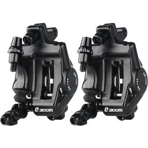 Zoom Hydraulic Disc Brake Calipers: HB-100 MTB Bike Disc Brakes Front & Rear Caliper Set for Mountain, Road Bicycle and E-Bike (Pair, Black)