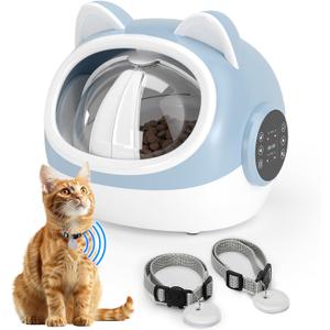 RFID Smart Pet Feeder with Dual Collar Tags  Automatic Food Bowl with Scheduled Feeding Times, LCD Display, Voice Recorder, Supports Wet & Dry Food for Multi-Pet Households