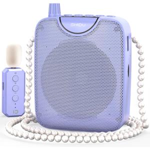 SHIDU 35W Voice Amplifier with Wireless Lavalier Microphone, Bluetooth Voice Amplifier for Teachers, Portable Speaker with Microphone for Classroom Meeting Training, Pearl Chain Design