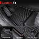 Floor Mats for Hyundai Santa Fe 2024-2026 (Fit Hybrid and Gas), TPE All Weather Protection Durable Trunk Cargo Mat with Backrest Mat for Hyundai Santa Fe
