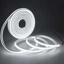 COB LED Strip Lights Daylight White 6000K,12V 16.4ft IP67 Waterproof High CRI 90Ra+ Super Bright, Flexible Tape Lights for Outdoor, Bedroom, Kitchent, Cabinet, Bathroom (Power Supply Not Included)