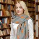Sumato Scarf for Women Fall Winter Shawl Wraps Long Women Scarves Warm Soft Cashmere Feel Classic Elk Style (Orange)