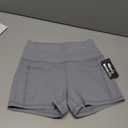 90 Degree By Reflex Womens High Waisted Biker Shorts with Side Pockets Workout Shorts Gray, 8 Inches