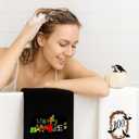 3 Pcs Halloween Hand Towels for Bathroom Decorative Embroidered Boo Pumpkin Bat Bath Towel Halloween Cotton Towel Decor for Bathroom Drying Cleaning Cooking Gift 29 x 14 Inch