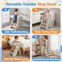 Toddler Step Stool, Foldable 3 Step Stool for Toddlers with Handles