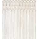 Mkono Macrame Curtain Large Boho Woven Wall Hanging Window Curtains Handmade Bohemian Decor for Window Doorway Closet Wedding Backdrop Arch Bedroom Living Room Apartment, 51''Wide x 70''Long