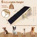 2026 Upgraded Dog Ramp for Bed - Foldable Small Large Dog Ramp for Couch - 6 Adjustable Height from 13" to 24" - Portable Pet Stairs with Non-Slip Pad - Pet Ramps Use for Bed Couch Car Up to 120LBS