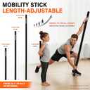 Adjustable Yoga Stick for Stretching & Balance, Upgraded Workout Pilates Equipment for Back Posture Corrector, 4-Section Steel Mobility Bar for Flexibility, Physical Therapy, Exercise Training