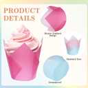 Whaline 200Pcs Bicolor Gradient Tulip Cupcake Liners Greaseproof Muffin Baking Liners Spring Easter Tulip Cupcake Wrappers Baking Cups for Bridal Shower Wedding Birthday Party Decor