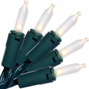 100 LED Warm White Green Wire Christmas String Lights, UL Certified and Commercial Decorative Lighting String 35 Ft, for Indoor Outdoor Christmas Trees, Patio, Trees.