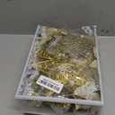 76PCS Christmas Tree Decorations Set, Gold Christmas Ornaments Decoration Artificial Poinsettia Flowers with Star Tree Topper Berries Stems Mesh Ribbons Snowflakes for Holiday Xmas Tree Decor