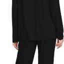 GYS Viscose from Bamboo Women's Pajama Sets Super Soft Long Sleeve Sleepwear Comfy Winter Pjs Sets Black, Medium)