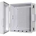 Electrical Junction Box, Ventilated Design, Cable Grommets, Indoor/Outdoor Use with Mounting Panel & Hinged Cover. Waterproof IP 65. (Grey Cover, 13"x13"x5.1")