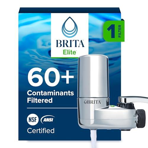 Brita Faucet Mount Water Filter System, Chrome, No-Wait Filtration, Easy Install, Multi-Use Tap Water Filter for Kitchens, Bathrooms & Small Spaces