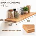 Floating Shelves 30" W x 8" D, Solid Elm Wood Shelves for Wall, 8 Inch Deep Floating Shelves for Home Storage & Display, Rustic Wooden Bathroom Shelves 30 Inch Long, Set of 2, Heavy-Duty Bookshelf