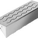Skyflame Wood Chip Smoker Box, Stainless Steel Double V-shape BBQ Smoke Box with Hinged Lid for Charcoal & Propane Gas Grill, 12.5"(L) x 3.3"(W) x 2.5"(H), U.S. Design Patent