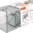 HOMESTEAD 2-Pack Live Animal Trap - Specialized for Raccoons, Opossums, Groundhogs, Skunks, Feral Cats, Squirrels - Heavy Duty Steel Traps, 1-Door, Green, Humane Catch & Release Animal Trap,89-302