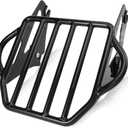 Black Detachable Two-Up Luggage Rack Motorcycle Rear Mounting Rack for Harley Touring Street Glide Road King Road Glide Electra Glide CVO Limited Custom 2009-2025 (Harp-shaped 15")