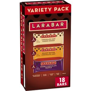 Larabar Chocolate Lovers Variety Pack, Gluten Free and Vegan, 28.8 oz, 18 Ct (EXP 07/12/26)