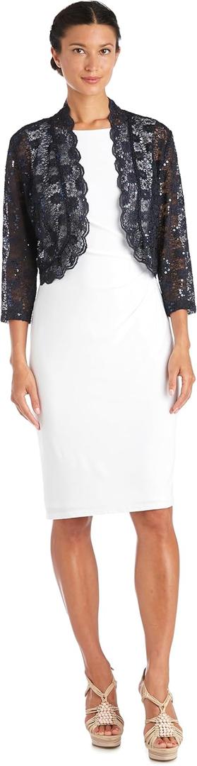 R&M Richards Women's Formal Bolero (Navy), XL