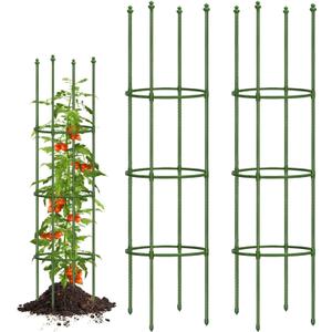 2 Pack Tomato Support Cages, Up to 59 Inch Adjustable Tomato Trellis for Garden & Pots, Garden Trellis for Climbing Plants Outdoor, Plant Trellis for Climbing Vegetables, Flowers, Beans