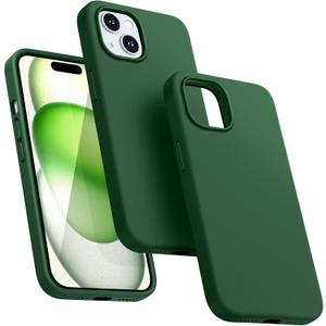 Dssairo for iPhone 15 Case,Liquid Silicone Slim Shockproof Protective iPhone 15 6.1 inch Phone Case [Microfiber Lining] (Alpine Green)