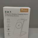 Magnetic Wireless Charger for Samsung, 3 in 1 Mag-Safe Charging Station for Galaxy Watch Ultra/8/7/6, Galaxy Watch Charger, Mag-Safe Charger for S25 Ultra S24 S23 S22/ Z Fold7/ Flip7, Galaxy Buds (Black)