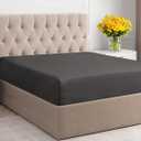Full Fitted Bed Sheet - Bottom Single Fitted Sheet Only - Ultra-Soft Hotel Luxury Bedding w/ 8-16 Inch Deep Pockets - Breathable, Cooling & Wrinkle Free - Easy-Fit, Fade & Shrink Resistant - Charcoal