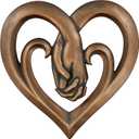 Top Brass Heart Holding Hands Wall Decor Decorative Art Sculpture  Copper Bronze Verdigris Finish  Forever Love