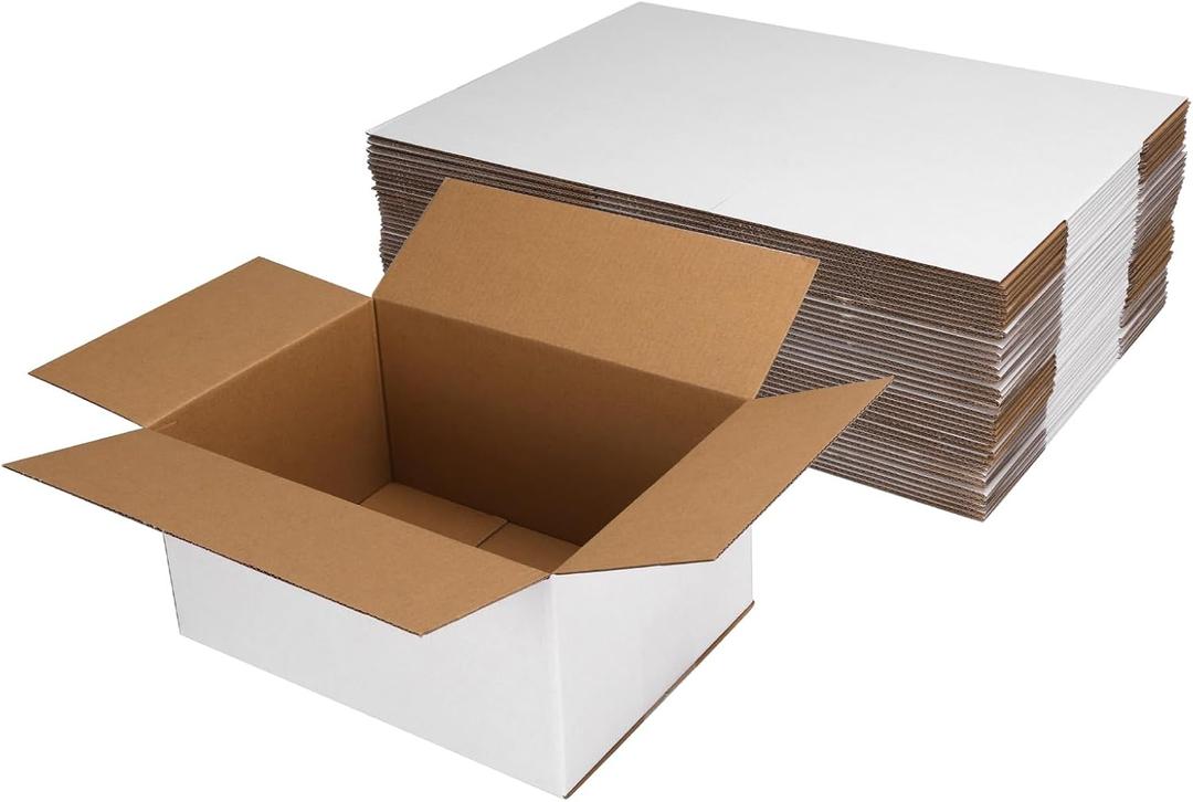 Hoikwo 10x7x5 Inches Small White Shipping Boxes Set of 40, Sturdy Cardboard Boxes for Small Business for Packaging Mailing