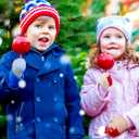 2 x SATINIOR 2 Pairs Winter Kids Fingerless Gloves Dinosaur toddler Finger Mittens Knit Convertible Half Finger Mitten Flap Aged 3-10