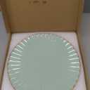 Light Green Charger Plates, 13 Inch Plastic Round Dinner Charger Plates for Wedding Party, Tabletop Decor (Set of 6)