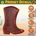 Uiifan 24 Pcs Cowboy Boot Serving Trays, Western Party Decorations Disposable Western Party Supplies Plastic Cowgirl Boot Plates for Snacks(Brown)
